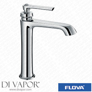 Flova LITBAS Liberty Chrome Tall 260Mm Mono Basin Mixer with Slotted Clicker Waste Set Spare Parts