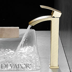 Bathroom Modern Tall Tap Single Handle Basin Mixer Tap Waterfall 1 Hole Deck Mount Tap Brushed Gold Leekayer YA70531BGZH Spare Parts