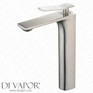 Leekayer Counter Top Tap Brushed Nickel Finish Bathroom Tall Tap 1 Handle Basin Mixer Tap Single Hole Deck Mount Tap Basin Mixer Modern Spare Parts