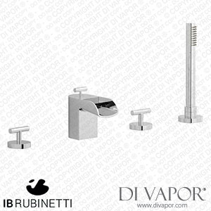 IB Rubinetti LM396CC Love me Four Holes Deck Mounted Bath Filler with Shower Kit Spare Parts