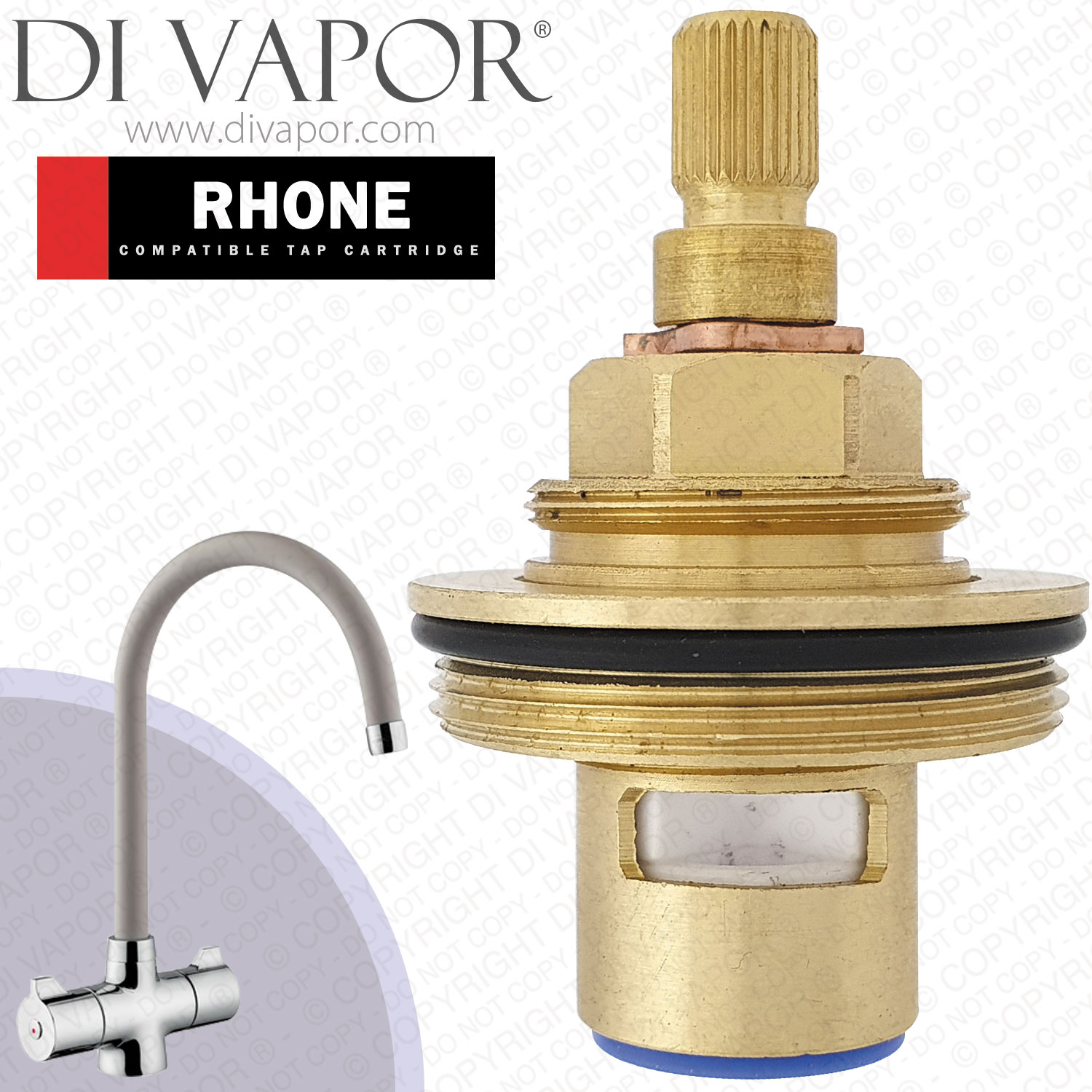 Lamona Rhone Cashmere T3459 Cold Tap Cartridge with Bush Compatible Spare (Howdens) - LMT345938