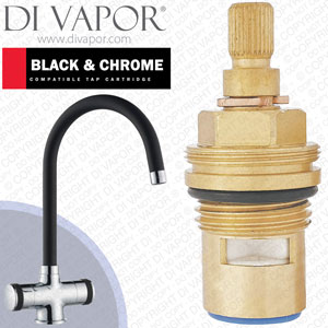 Lamona Black and Chrome TAP3630 Cold Tap Cartridge (28 Splines) Compatible Spare