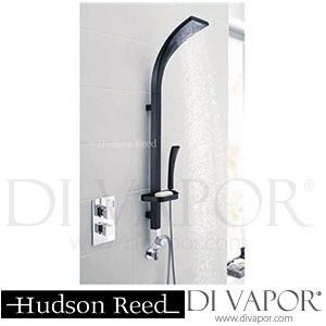 Hudson Reed Logo Twin Concealed Thermo Shower Valve With Flare Black Shower Kit Spare Parts