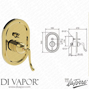 La Torre 11050 R Tiffany Built-In Shower Mixer with Diverter Spare Parts