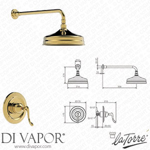 La Torre 11050 SOF KIT LEO Tiffany Built-In Shower Spare Parts