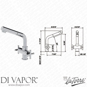 La Torre 14081 CR TowerTech 2 Handle Kitchen Mixer Tap with Pull-Out Shower Spare Parts