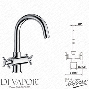 La Torre 14601 CR TC Crosstech Lavatory Tap without Pop-Up Waste Spare Parts