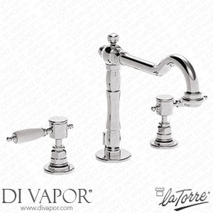 La Torre 15703 Imperial 3-Hole Basin Mixer with Retro Spout and Drain Spare Parts