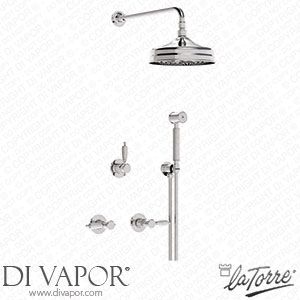 La Torre 15750 R SOFF KIT Imperial Shower Built-In Kit with 20 cm Shower Head and Hand Shower Spare Parts
