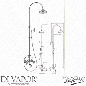 La Torre 23019 RU COL Leonardo Shower Spare Parts