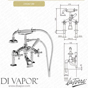 La Torre 23026/180 Leonardo Bath Shower Mixer Spare Parts