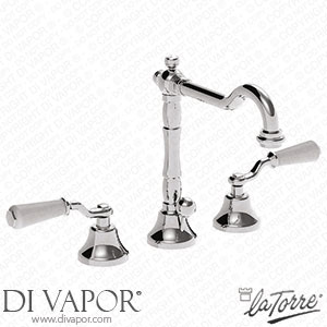 La Torre 23703 RE LE Leonardo III 3-Hole Basin Mixer with Retro Spout and Drain Spare Parts