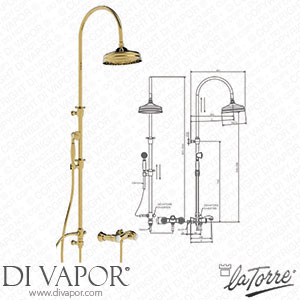 La Torre 23703 RE Leonardo Tap with Pop-Up Waste Spare Parts