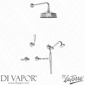 La Torre 23750 R SOFF KIT LE Leonardo III Shower Built-In Kit with 20 cm Shower Head and Hand Shower Spare Parts
