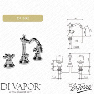 La Torre 23750 R Leonardo Concealed Diverter Valves Spare Parts