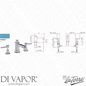 La Torre 25001 LE CS Victoria II Widespread Tap with Pop-Up Waste Spare Parts