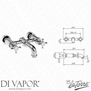 La Torre 25018/180 Victoria Wall Mounted Bath Filler Spare Parts