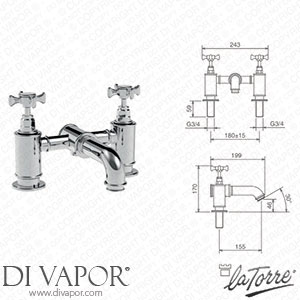 La Torre 25025/180 Victoria Deck Mounted Bath FIller Spare Parts