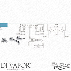 La Torre 25200 LE TC Victoria II Widespread Bath Tap with Aerator Spare Parts