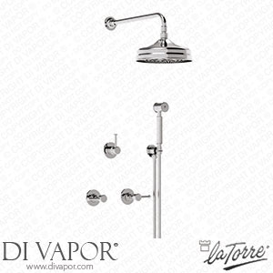 La Torre 25750 R LE SOFF KIT Victoria III Shower Built-In Kit with 20 cm Shower Head and Hand Shower Spare Parts