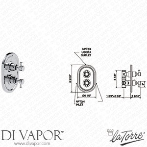 La Torre 25950 LE Victoria II 3/4 Concealed Thermostatic Shower Valve Spare Parts
