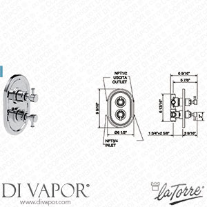 La Torre 25950 R2 LE Victoria II 3/4 Concealed Thermostatic Shower Valve Spare Parts