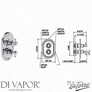 La Torre 25950 R3 LE Victoria II 3/4 Concealed Thermostatic Valve Spare Parts