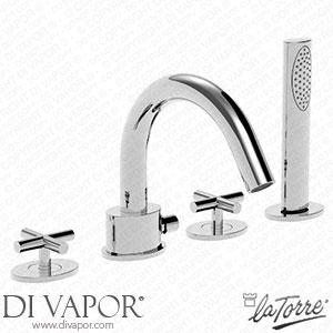 La Torre 26848 CROSS Oval 4-Hole 2-Handle Bath Edge Combination Spare Parts