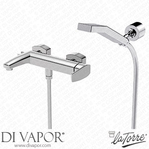 La Torre 31020 Study External Bath Mixer with Adjustable Wall Hook Spare Parts