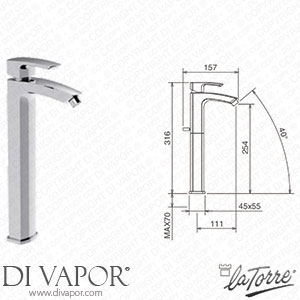 La Torre 31502 CS Studio Tall Tap with External Aerator and Pop-Up Waste Spare Parts
