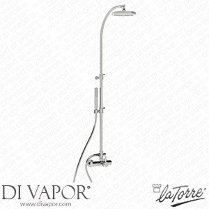 La Torre 40036 COL Taya External Shower Complete with Column and Shower Head with Brass Casing Spare Parts