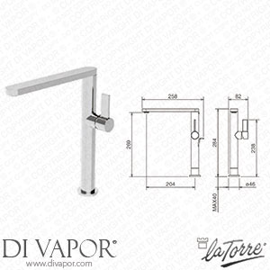 La Torre 40501 CS Taya Tall Tap with Pop-Up Waste Spare Parts