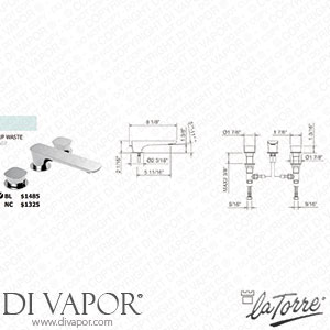 La Torre 44801 CS Laghi Widespread Lavatory Tap Spare Parts