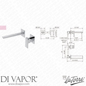 La Torre 45200 JA TC Profili Wall Mounted Bath Tap Spare Parts