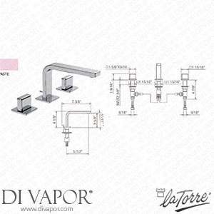 La Torre 45801 JA CS Profili Lavatory Set with Pop-Up Waste Spare Parts