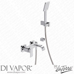 La Torre 46020 Profili Plus External Bath Mixer with Aerator with Adjustable Wall Hook Spare Parts
