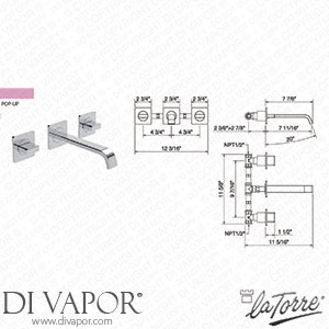 La Torre 46280 ST TC Profili Plus Wall Mounted Tap Spare Parts