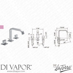 La Torre 46801 ST CS Profili Plus Widespread Tap Spare Parts