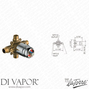 La Torre 50697 VOL CR Built-In Volume Control Pressure Balance Shower Mixer Spare Parts