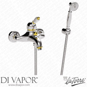 La Torre 8019 RE Zafira External Bath Mixer with Fixed Shower Support Spare Parts