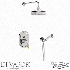 La Torre 8050 R RE SOFF KIT Zafira Built-In Shower with Diverter 20 mm Shower Head and Wall-Mounted Hand Shower Spare Parts