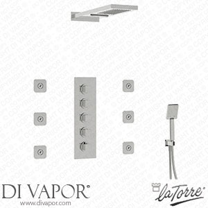 La Torre 89045 (45950 MULTI 4 SOF KIT) Profiles Multiple Thermostatic Combination with Two-Way Shower Head Wall-Mounted Hand Shower and Bodyjets Spare Parts
