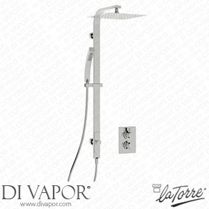 La Torre 911AA (AA950 WI KIT) Wings Thermostatic Shower Mixer with Column and Shower Head Spare Parts
