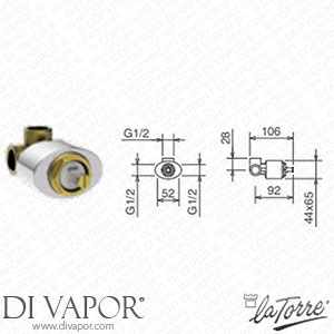 La Torre INC 050-35 V Built-In Shower Valve Body Spare Parts