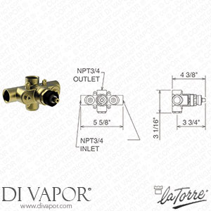La Torre INC 955 3/4 Built-In Concealed Thermostatic Valve Spare Parts