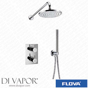 Flova LV2WPK1-SQ-U Levo Thermostatic 2-Outlet Shower Valve with Fixed Head and Handshower Kit - Square Spare Parts