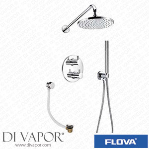 Flova LV3WPK1-RO-U Levo Thermostatic 3-Outlet Shower Valve with Fixed Head Handshower Kit and Bath Overflow Filler - Round Spare Parts