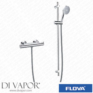 Flova LVBVPACK2 Levo Thermostatic Bar Valve with Slide Rail and Multi Function Hand Shower Spare Parts