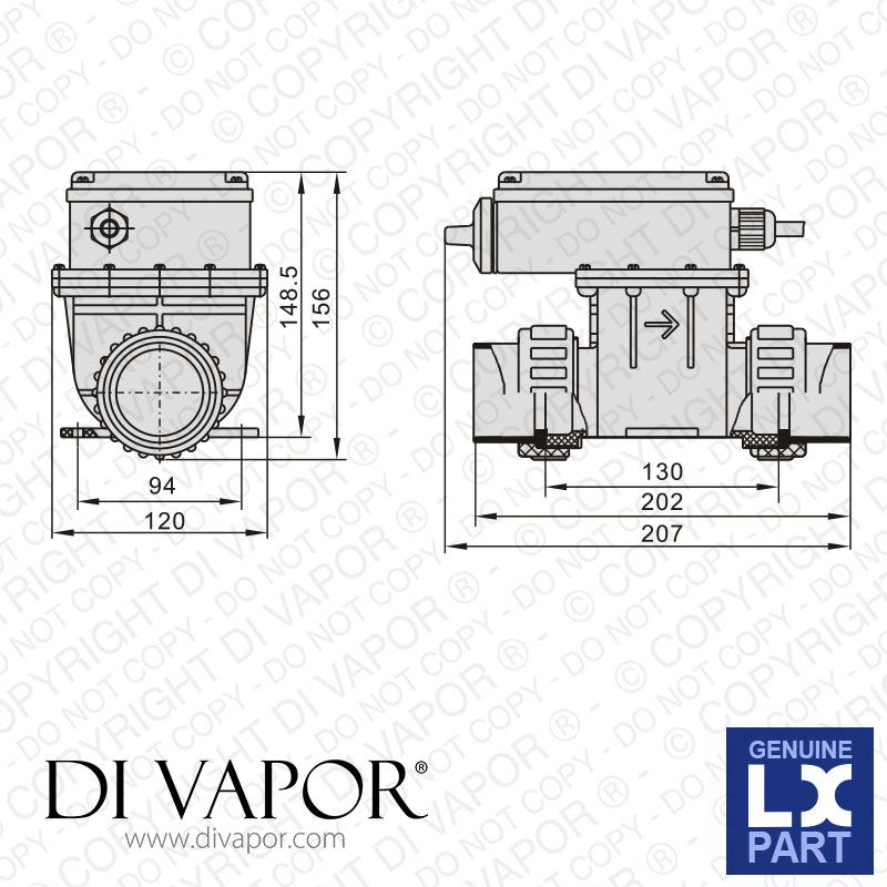 LX H10-RSI Water Heater 1000W (1kW) | Hot Tub | Spa | Whirlpool Bath | Flow Type Heater | 230V/50Hz