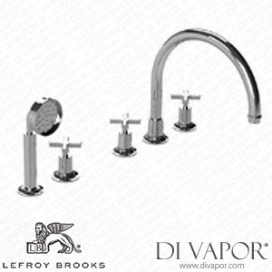 Lefroy Brooks FLEETWOOD CROSS HANDLE 5-HOLE BATH TRIM WITH METAL PULL-OUT HAND SHOWER & DECK DIVERTER (M2-2210) Spare Parts